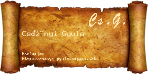 Csányi Gyula névjegykártya