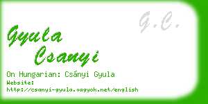 gyula csanyi business card